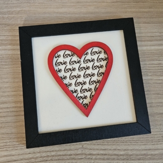 Quadretto Love "Cuore con scritte"