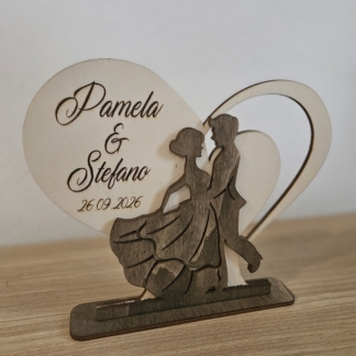 Decorazione in legno Cuore Sposi
