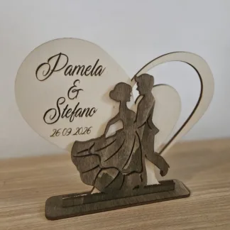 Decorazione in legno Cuore Sposi