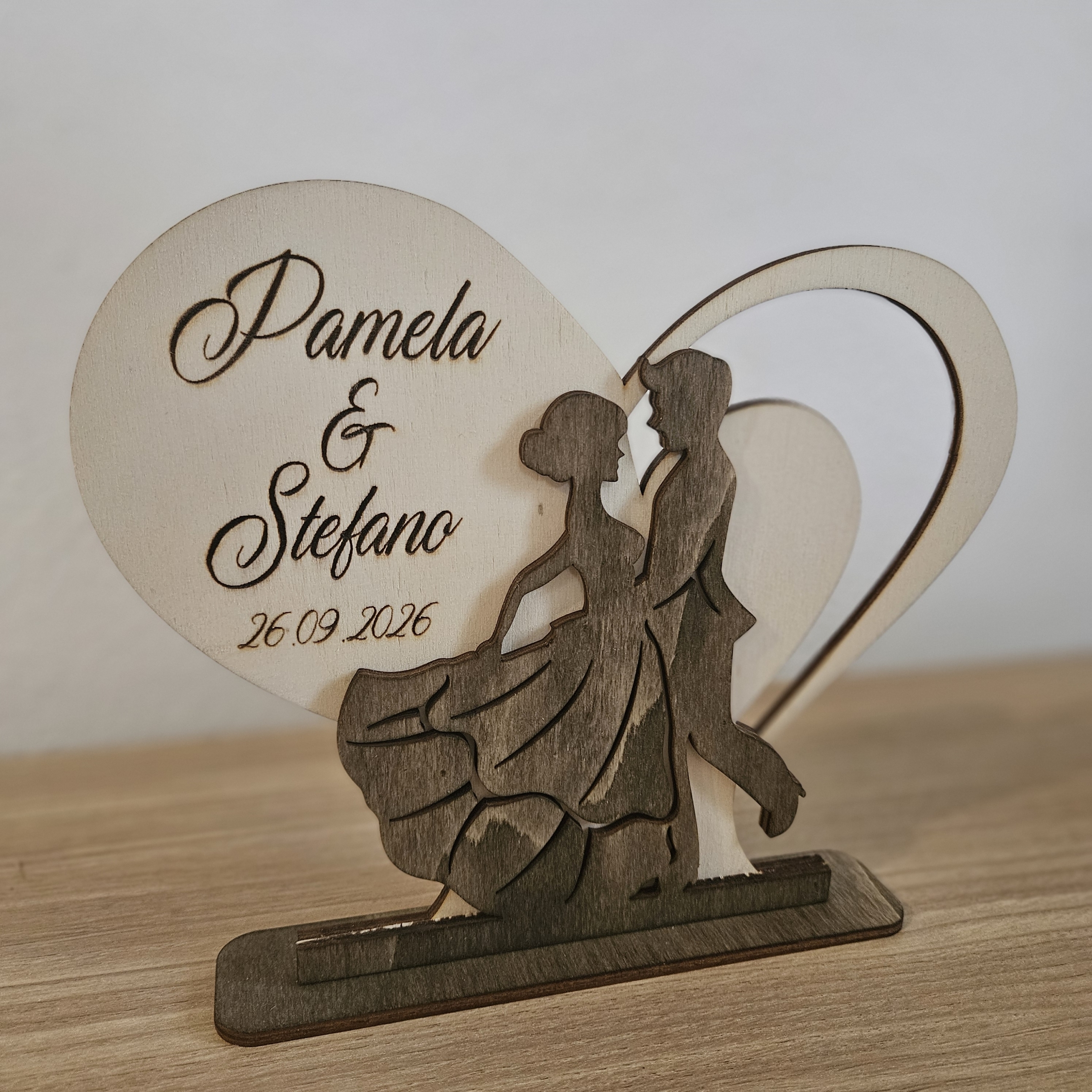 Decorazione in legno Cuore Sposi