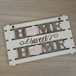 Targa Fuoriporta "Home Sweet Home" con Cuori
