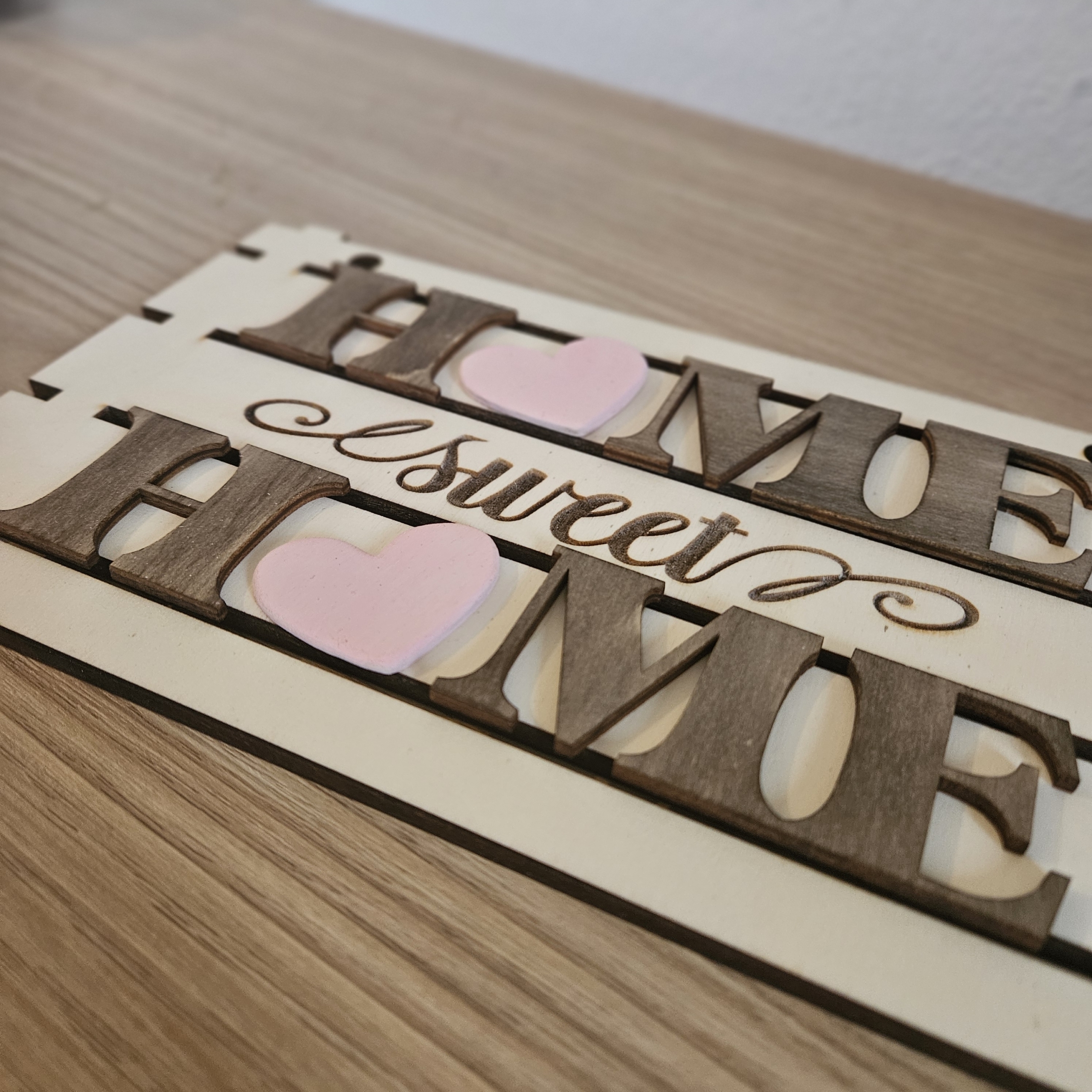 Targa Fuoriporta "Home Sweet Home" con Cuori - immagine 2