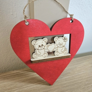 Quadretto Cuore con orsetti romantici