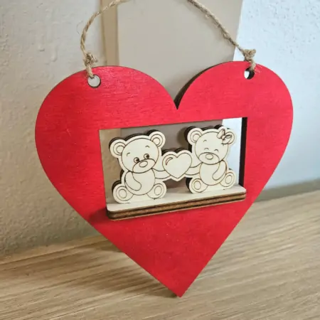 Quadretto Cuore con orsetti romantici