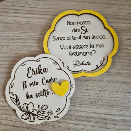 Vuoi essere la mia\ il mio testimone? Targhetta in legno