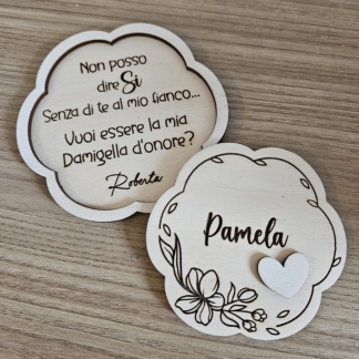 Vuoi essere la mia Damigella d'onore? Targhetta in legno