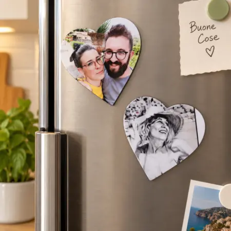 Calamita a forma di cuore con stampa fotografica