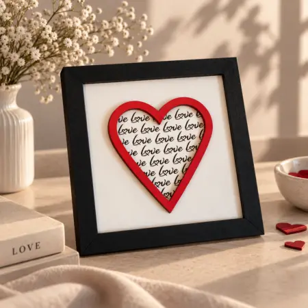 Quadretto Love "Cuore con scritte"