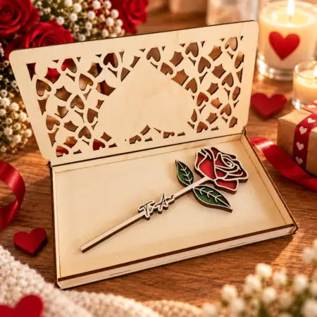 Scatolina in legno traforata con cuore