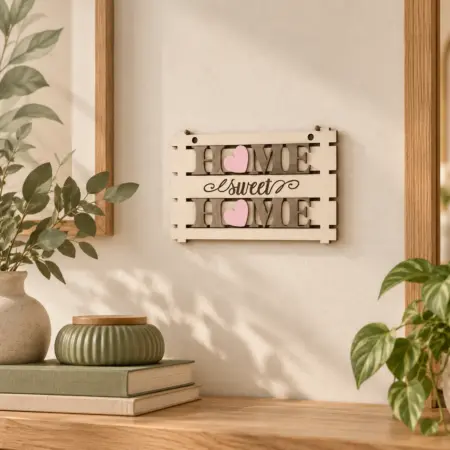 Targa Fuoriporta "Home Sweet Home" con Cuori