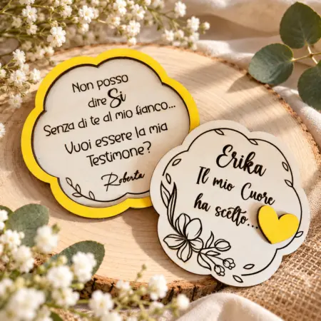 Vuoi essere la mia\ il mio testimone? Targhetta in legno