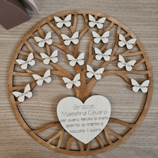 Decorazione Albero della Vita con farfalle per le Maestre con dedica da appendere