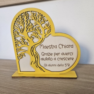 decorazione Albero della Vita nel cuore per le Maestre con dedica