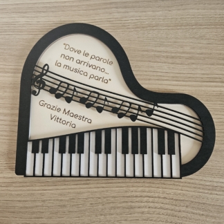 Pianoforte 3D per Maestra / maestro di Musica con dedica