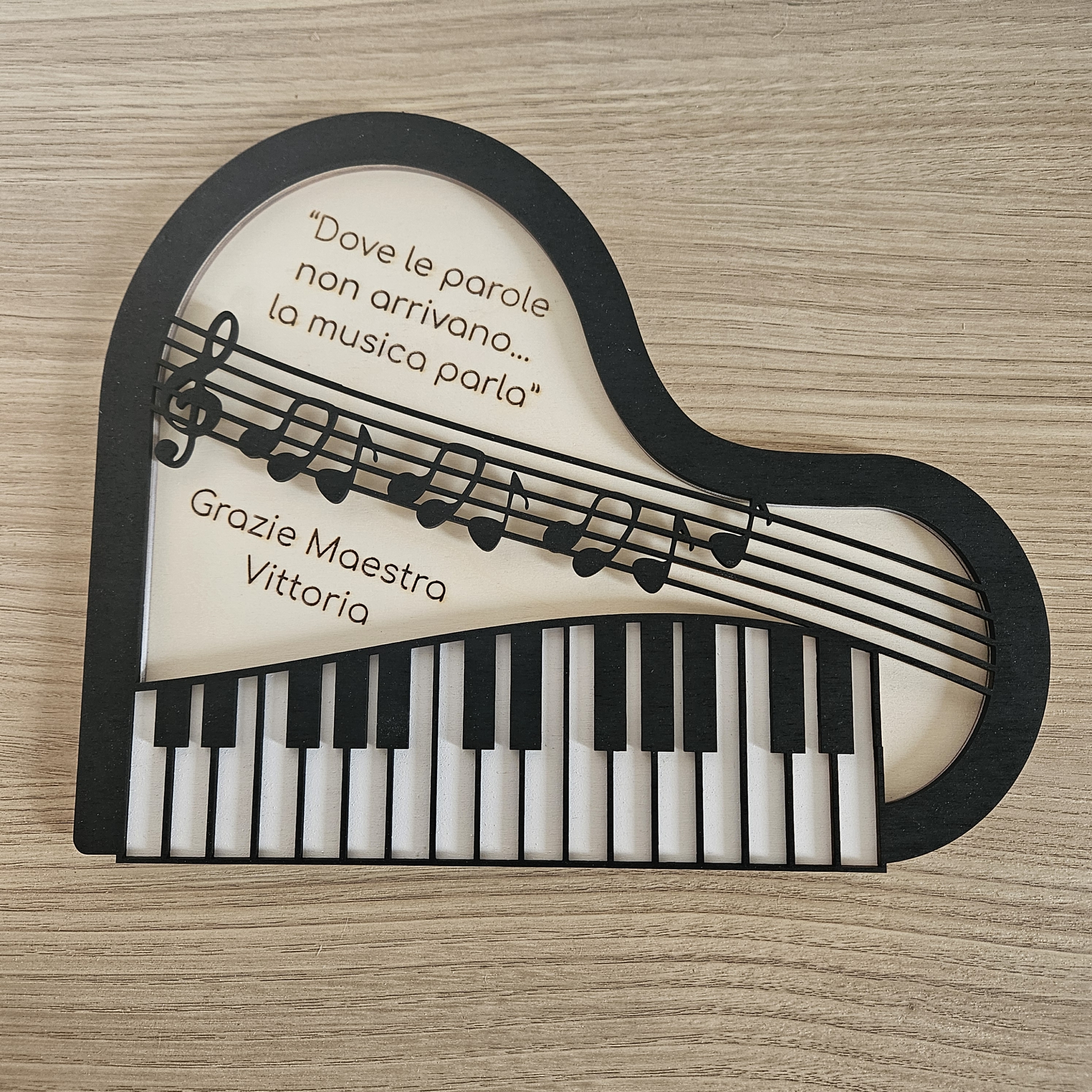 Pianoforte 3D per Maestra / maestro di Musica con dedica