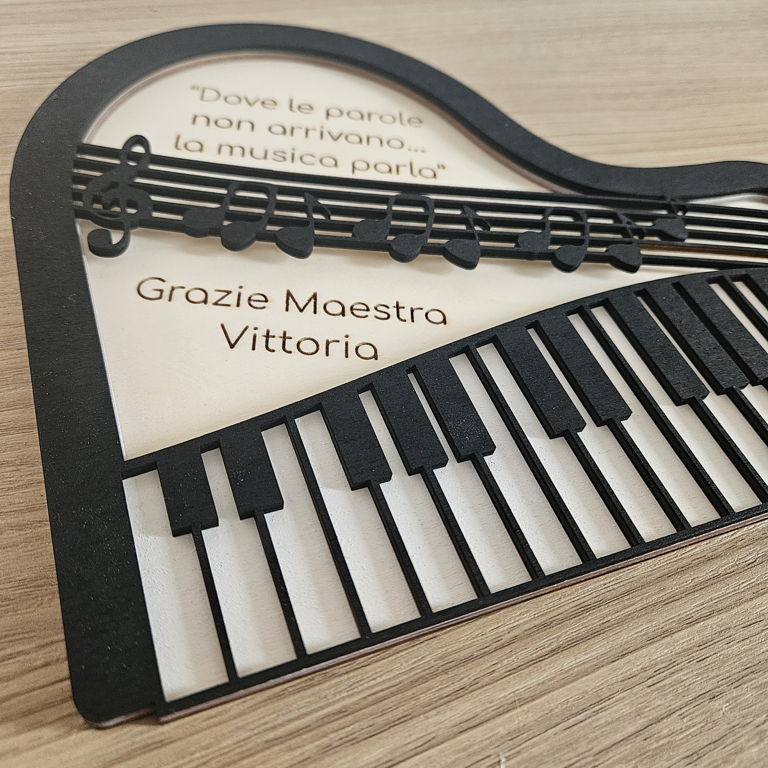Pianoforte 3D per Maestra / maestro di Musica con dedica - immagine 2