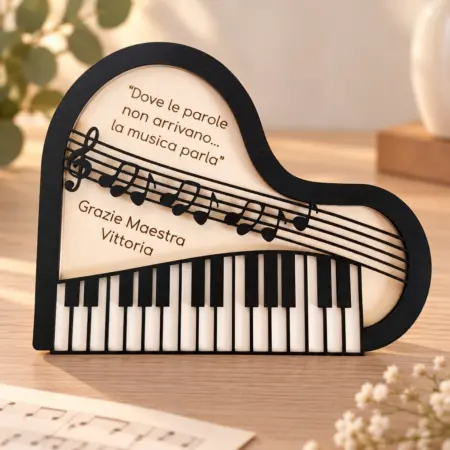 Pianoforte 3D per Maestra / maestro di Musica con dedica