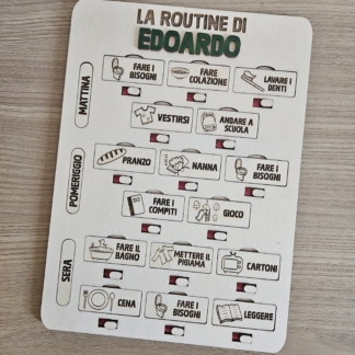 Tabella in legno per la Routine Giornaliera dei bambini