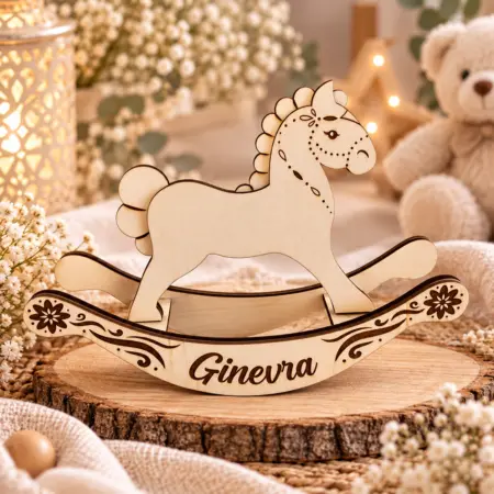Cavallo a dondolo con nome