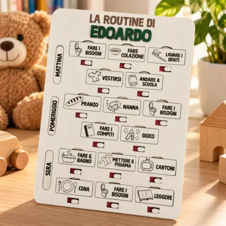 Tabella in legno per la Routine Giornaliera dei bambini