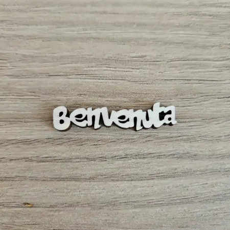 Sagoma in legno Scritta Benvenuta