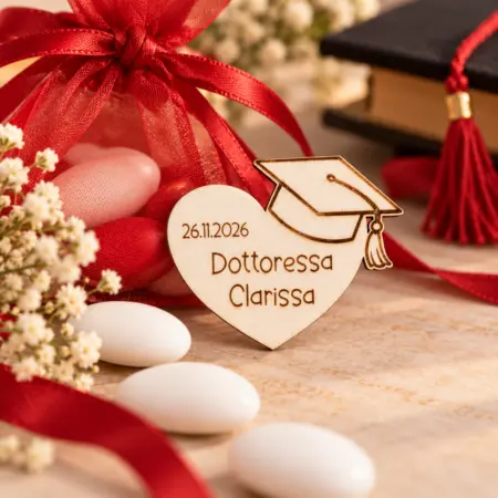 Calamita Laurea Personalizzata a Cuore con Nome e Data