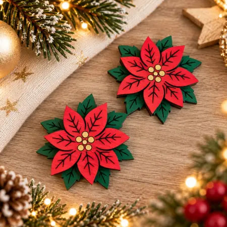 Calamita Stella di Natale in Legno
