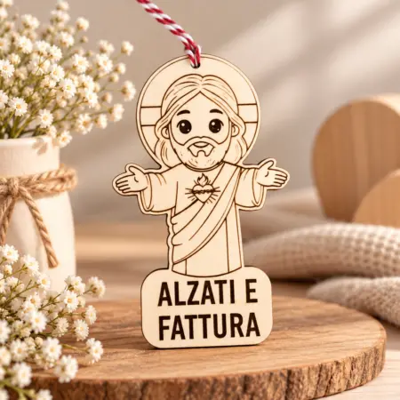 Decorazione in legno “Alzati e Fattura”