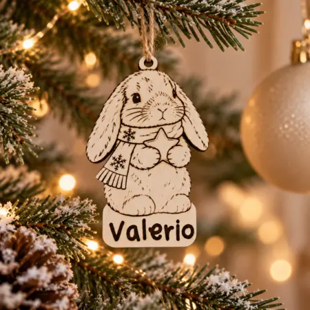 Decorazione Natalizia Coniglietto Personalizzata con Nome
