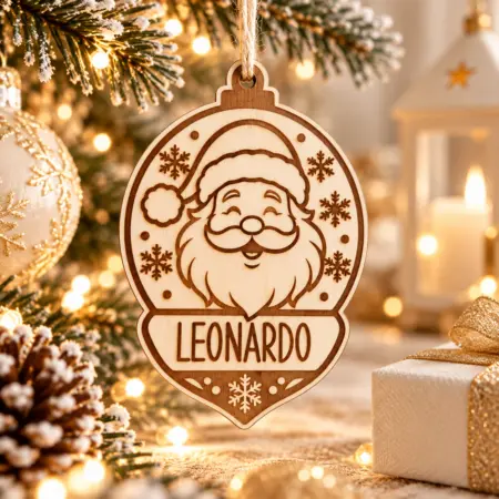 Decorazione Pallina di Natale personalizzata con Babbo Natale
