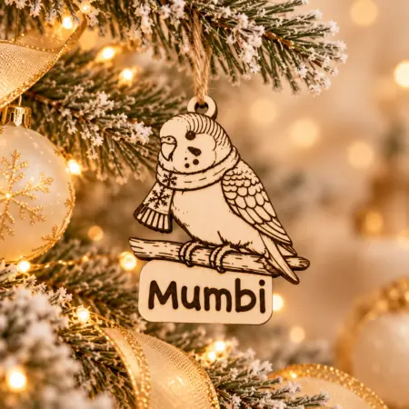 Decorazione Pallina Di Natale Pappagallino Personalizzata con Nome