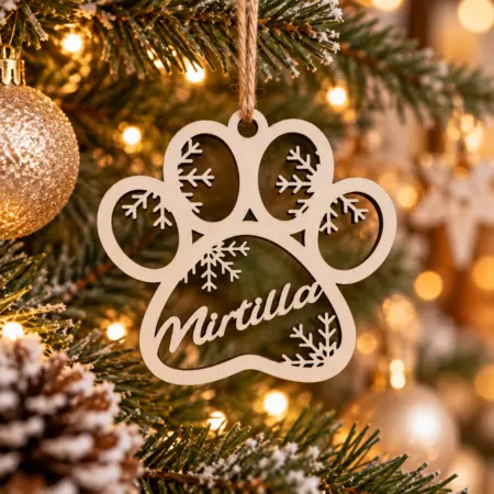 Decorazione Pallina di Natale Zampa con Nome