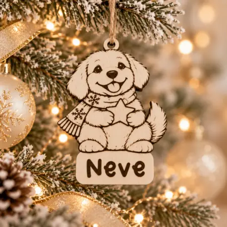 Decorazione Pallina Natalizia Cagnolino Personalizzata con Nome