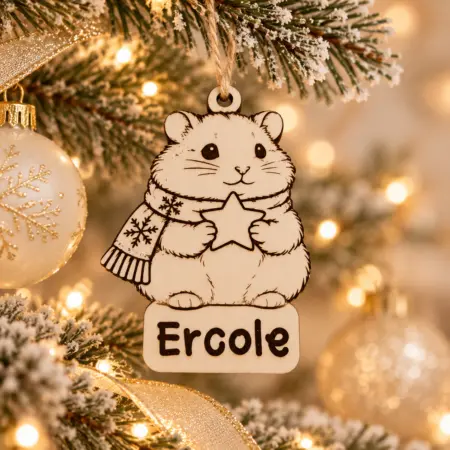Decorazione Pallina Natalizia Criceto Personalizzata con Nome
