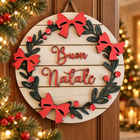Fuori porta Ghirlanda natalizia Buon Natale