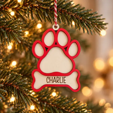 Pallina di Natale Zampa Cane Personalizzata